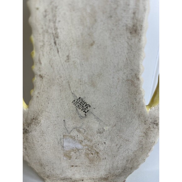 Vintage Japanese Basketweave Yellow Wall‎ Pocket with Pink/Blue Flowers. - Picture 5 of 8